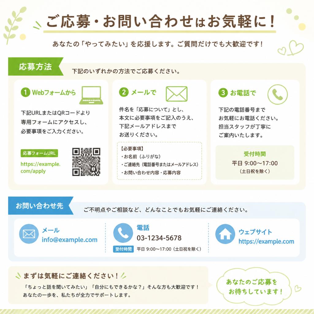 今すぐお問い合わせを！