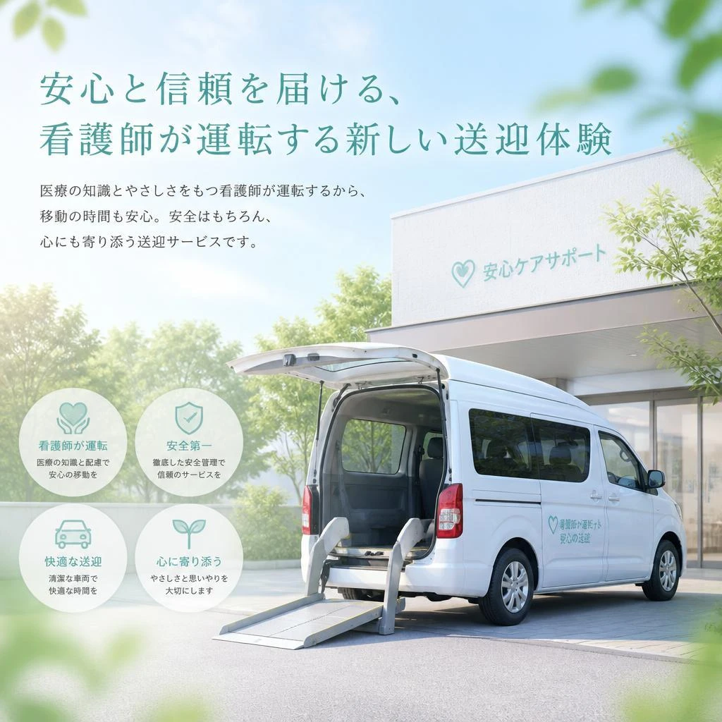 安心と信頼を届ける、看護師が運転する新しい送迎体験