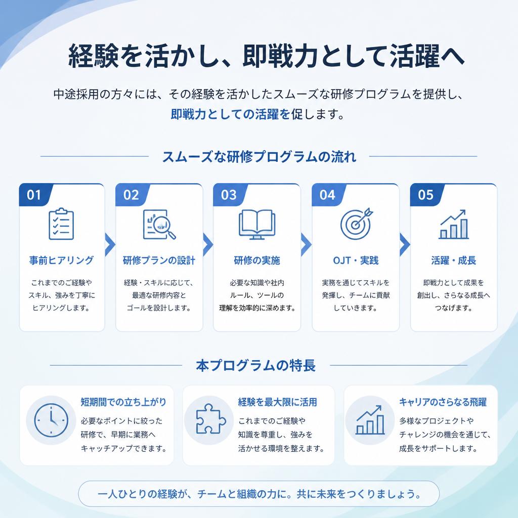 中途採用の方へのサポート