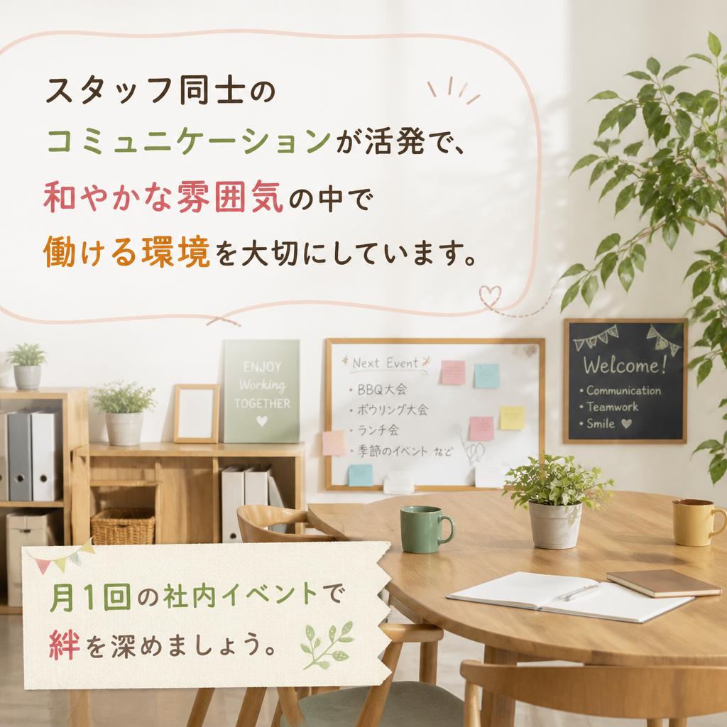 明るい職場の雰囲気