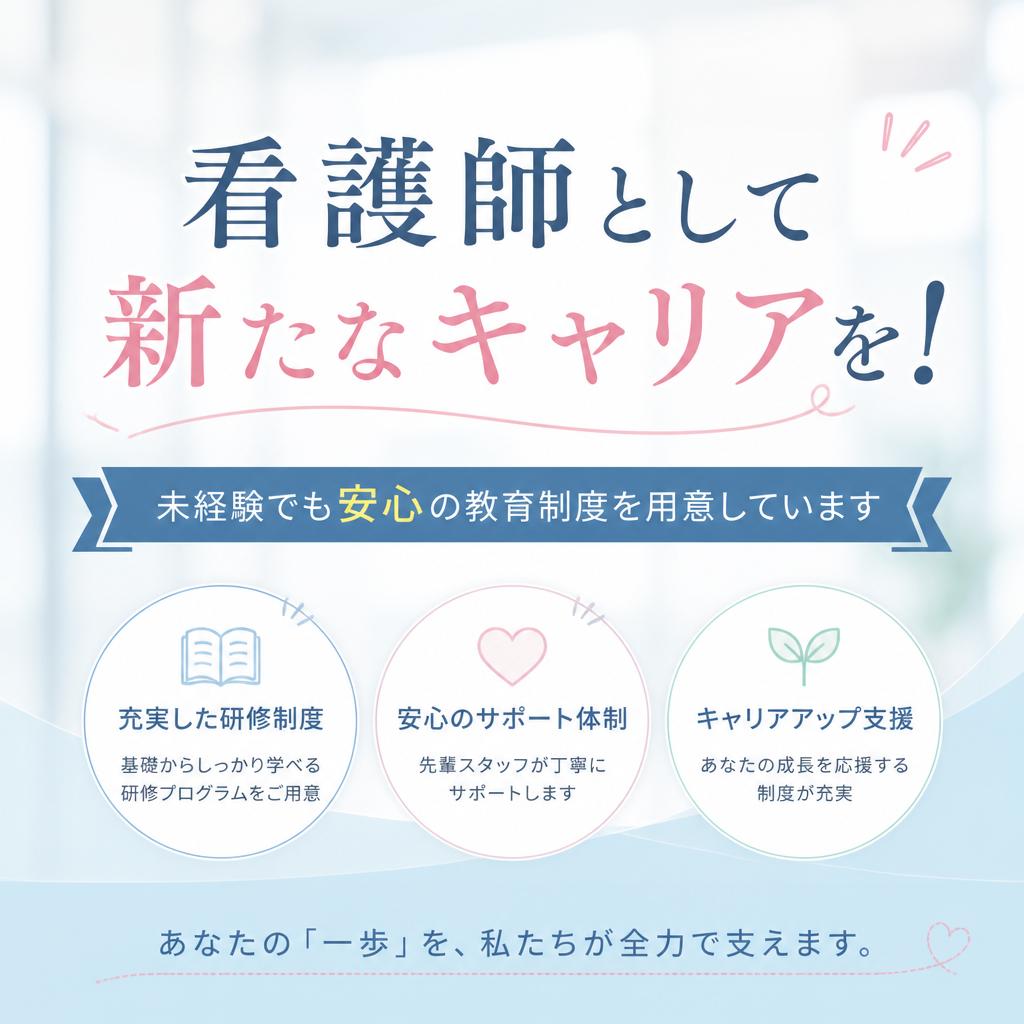 看護師として新たなキャリアを！未経験でも安心の教育制度を用意しています